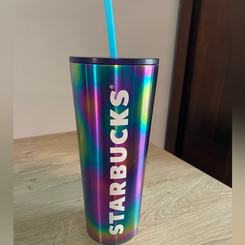 Starbucks stainless steel 2023 oil slick rainbow cup